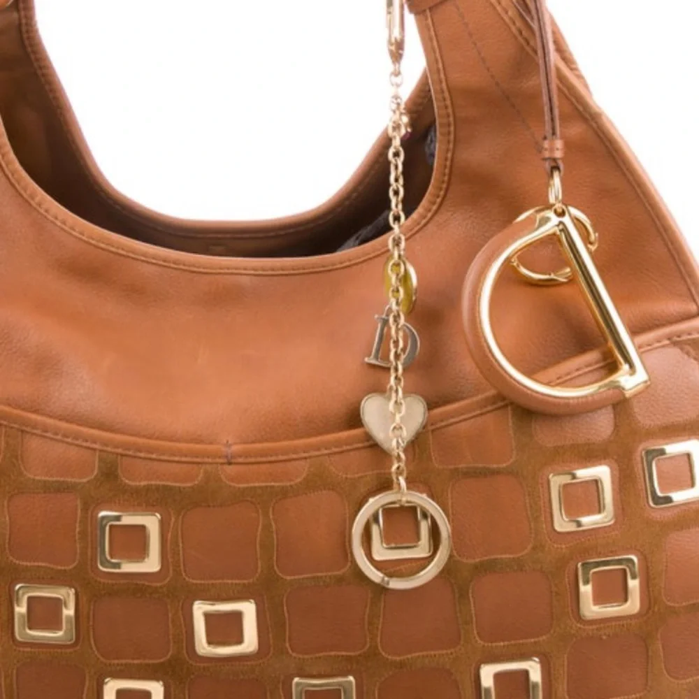 Christian Dior 61  Caramel Color Hobo with 2 Charms